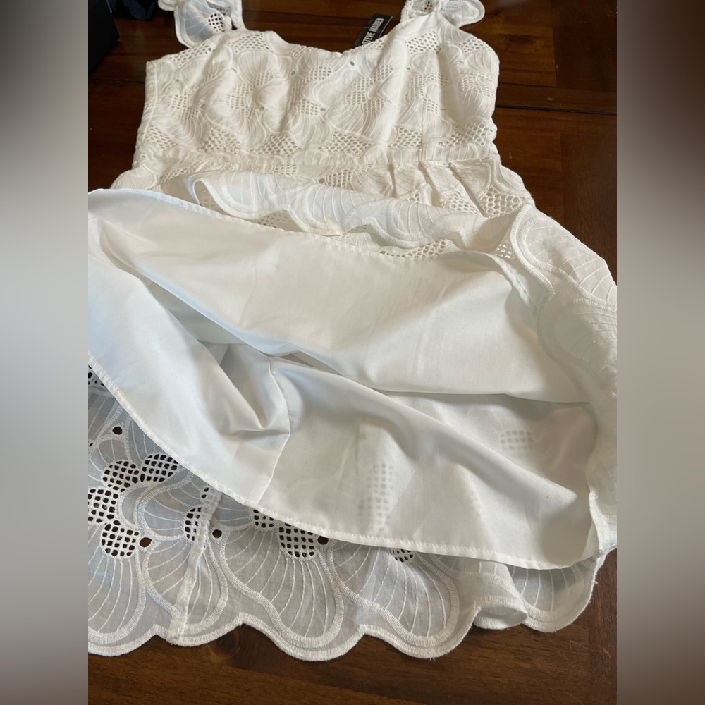 Steve Madden White Eyelet Mini Dress - Picture 11 of 15